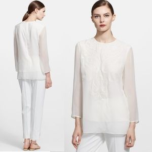 Escada Embroidered Silk Blouse